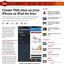 Create Web sites on your iPhone or iPad for free