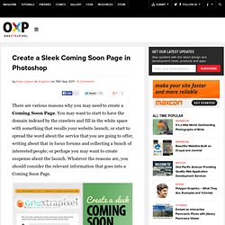 Create a Sleek Coming Soon Page in Photoshop