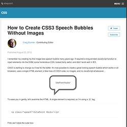 How to Create CSS3 Speech Bubbles Without Images » JavaScript & CSS » SitePoint Blogs
