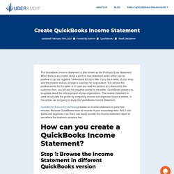 How To Create Income Statement In QuickBooks?
