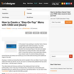 How to Create a "Stay-On-Top" Menu with CSS3 and jQuery