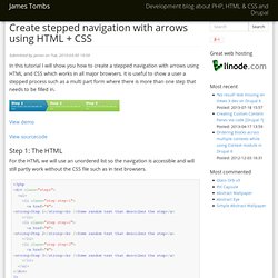 Create stepped navigation with arrows using HTML + CSS
