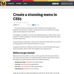 Create a stunning menu in CSS3