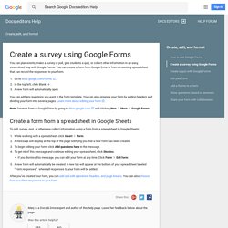 Create a Google form - Docs editors Help