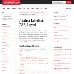 CSS Tableless Layout