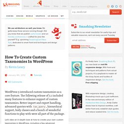 How To Create Custom Taxonomies In WordPress