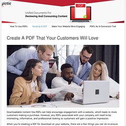Create A PDF That Your Customers Will Love