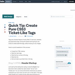 Create Pure CSS3 Ticket-Like Tags
