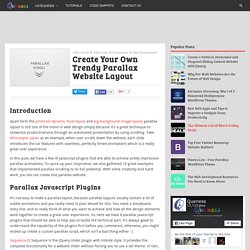 Create Your Own Trendy Parallax Website Layout
