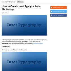 How to Create Inset Typography in Photoshop