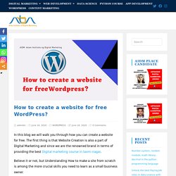 How to create a website for free Wordpress?