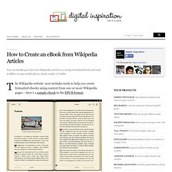 How to Create an eBook from Wikipedia Articles
