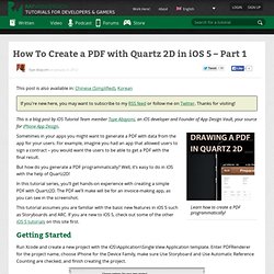 How To Create a PDF with Quartz 2D in iOS 5 – Part 1