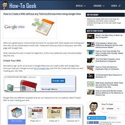 How to Create a Wiki without any Technical Know-How Using Google Sites