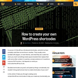 How to create your own WordPress shortcodes