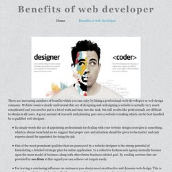 Benefits of web developer