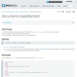 document.createElement - MDC Doc Center