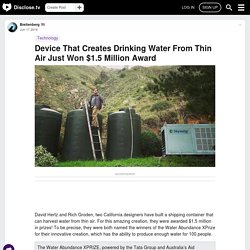 Device That Creates Drinking Water From Thin Air Just Won $1.5 Million Award