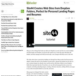 Site44 Creates Web Sites from Dropbox Folders, Perfect for Personal Landing Pages and Resumes