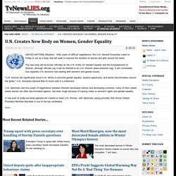 U.N. Creates New Body on Women, Gender Equality
