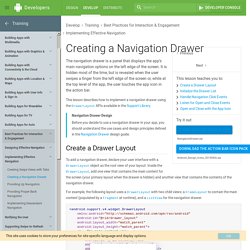 Creating a Navigation Drawer