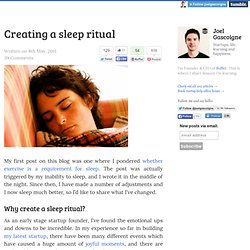 Creating a sleep ritual