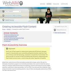 Creating Accessible Flash Content