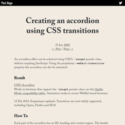 Creating an accordion using CSS transitions — Paul Hayes