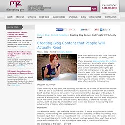 Creating Blog Content that People Will Actually Read