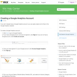 Creating a Google Analytics Account