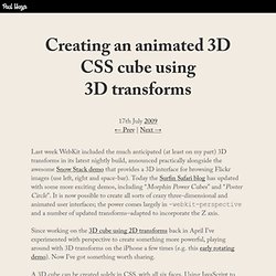 Animated CSS3 cube using 3D transforms