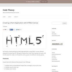 Creating a Paint Application with HTML5 Canvas