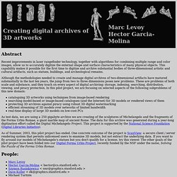 Creating digital archives of 3D artworks