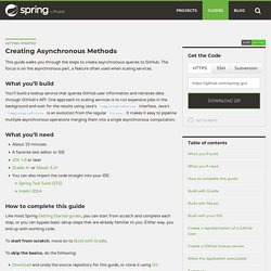 Getting Started · Creating Asynchronous Methods