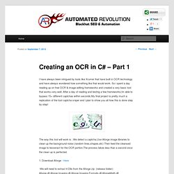 Creating an OCR in C# – Part 1