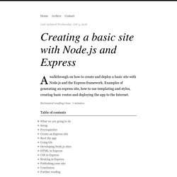 Creating a basic site with Node.js and Express