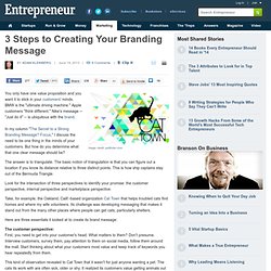 3 Steps to Creating Your Branding Message