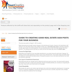 Guide to Creating Good Real Estate Sign Posts for Your Business