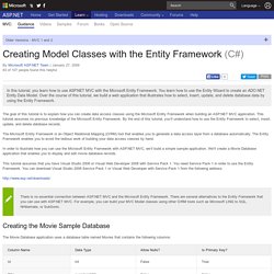 Creating Model Classes with the Entity Framework (C#)