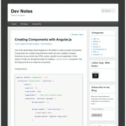 Creating Components with Angular.js