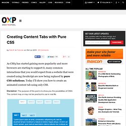 Creating Content Tabs with Pure CSS