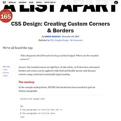 CSS Design: Creating Custom Corners & Borders