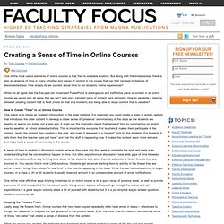 Creating a Sense of Time in Online Courses