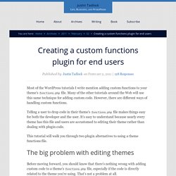 Creating a custom functions plugin for end users