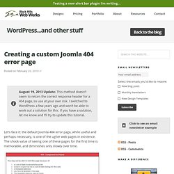 Creating a custom Joomla 404 error page