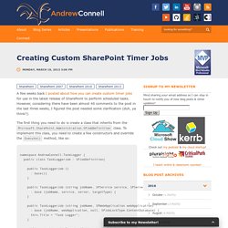 Creating Custom SharePoint Timer Jobs