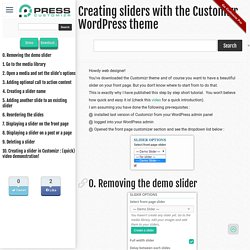 Creating sliders with the Customizr WordPress theme