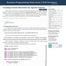 Creating Custom Directives for Apache Velocity