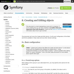 8. Creating and Editing objects (Sonata Admin Bundle documentation)