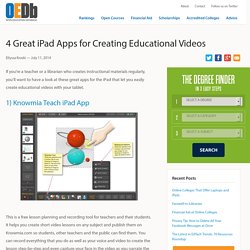 4 Great iPad Apps for Creating Educational Videos